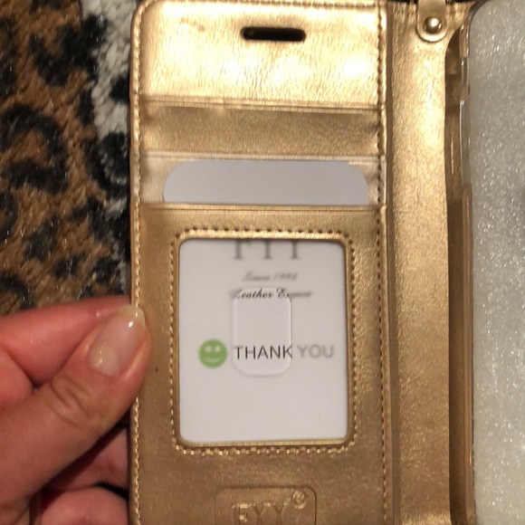 Cover Cell en cuir rosé neuf avec pochette à carte - Picture 4 of 6